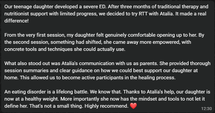 Maria Paula R. testimonial